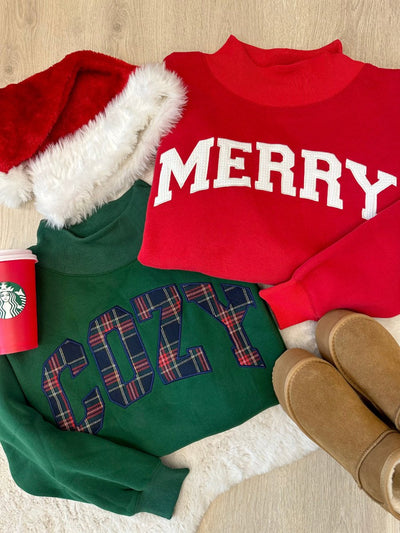 'Cozy Girlie' Quilted Applique Mockneck - United Monograms