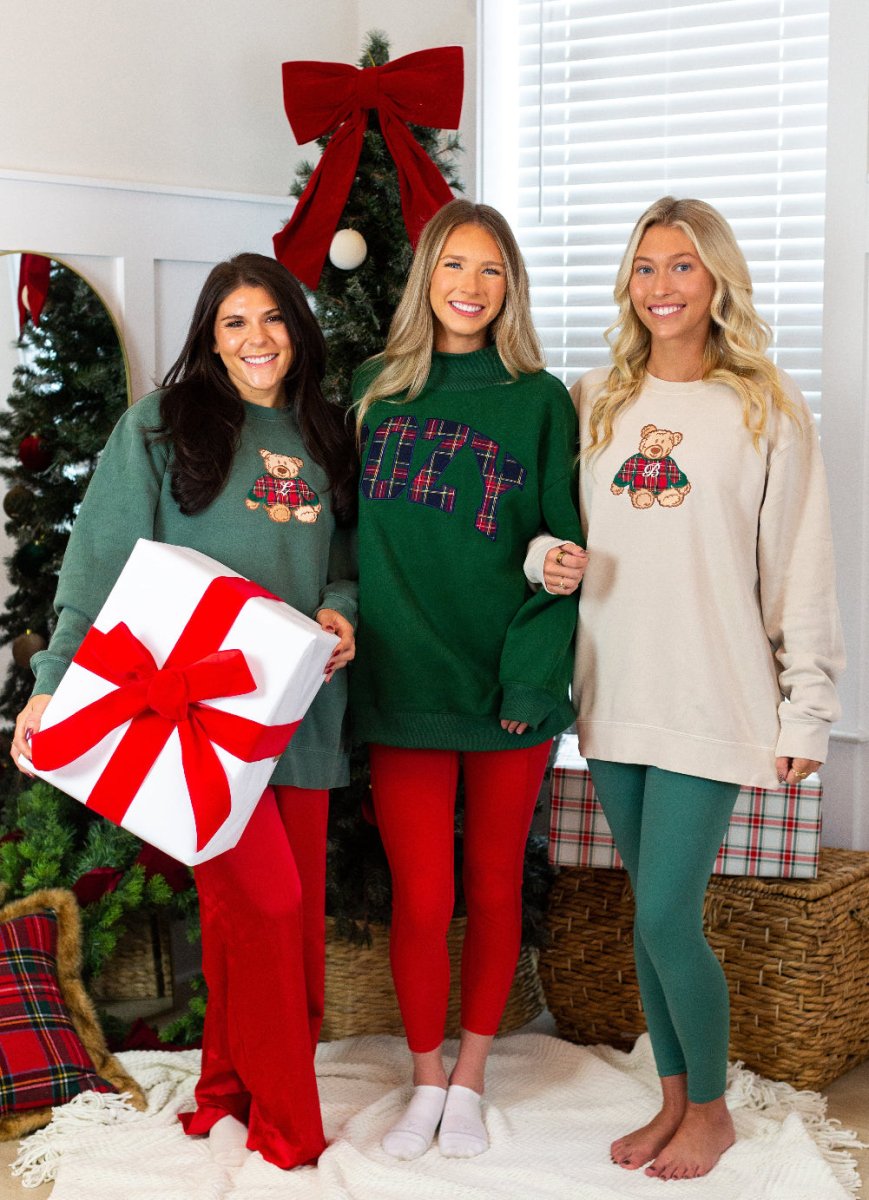 'Cozy Girlie' Quilted Applique Mockneck - United Monograms