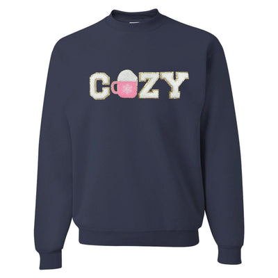 'Cozy' Letter Patch Crewneck Sweatshirt - United Monograms