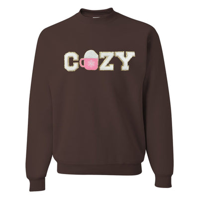 'Cozy' Letter Patch Crewneck Sweatshirt - United Monograms