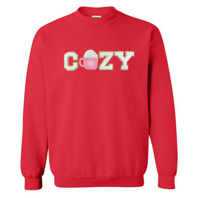 'Cozy' Letter Patch Crewneck Sweatshirt - United Monograms