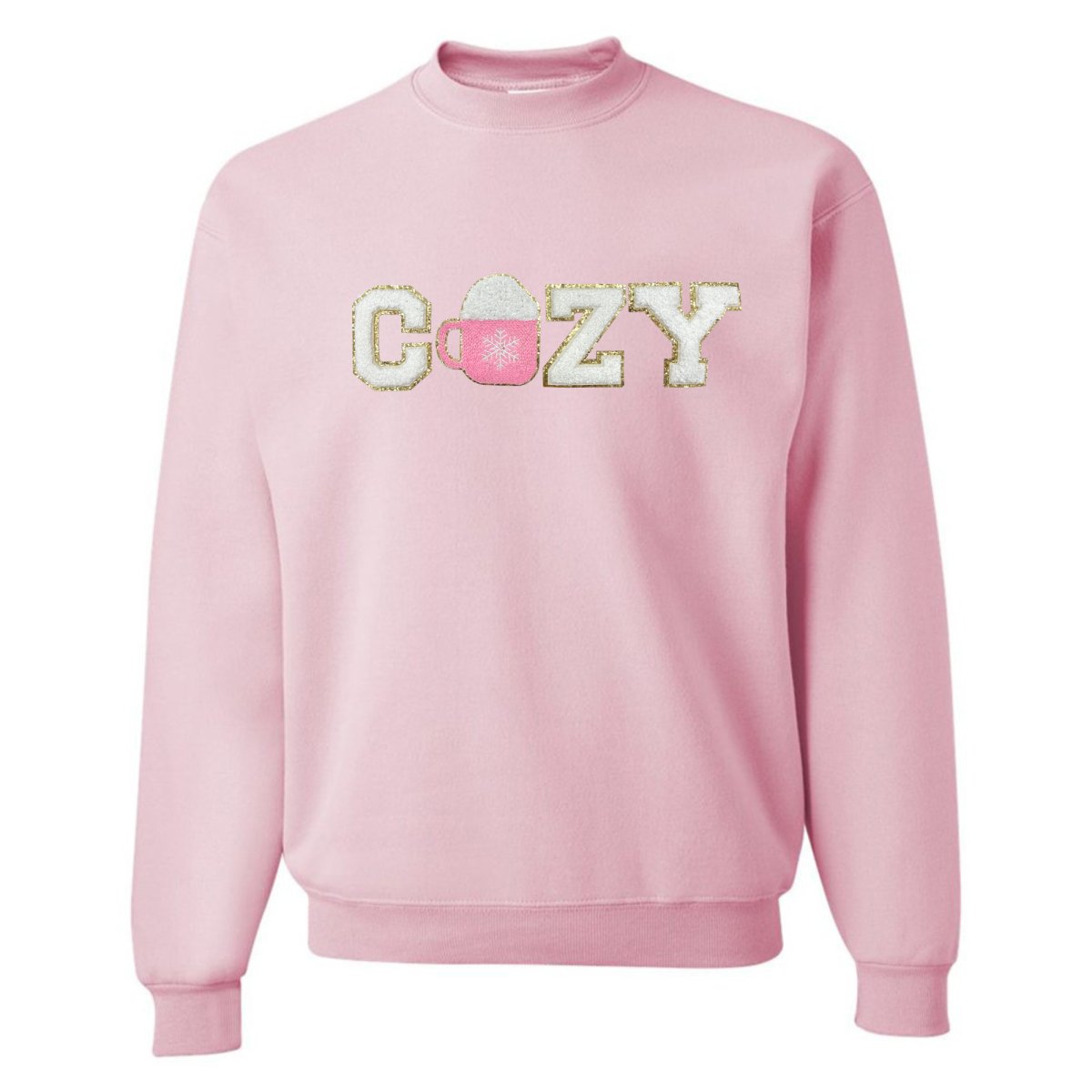 'Cozy' Letter Patch Crewneck Sweatshirt - United Monograms