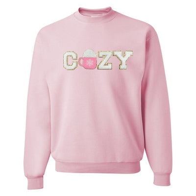 'Cozy' Letter Patch Crewneck Sweatshirt - United Monograms