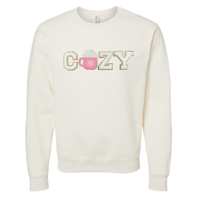 'Cozy' Letter Patch Crewneck Sweatshirt - United Monograms