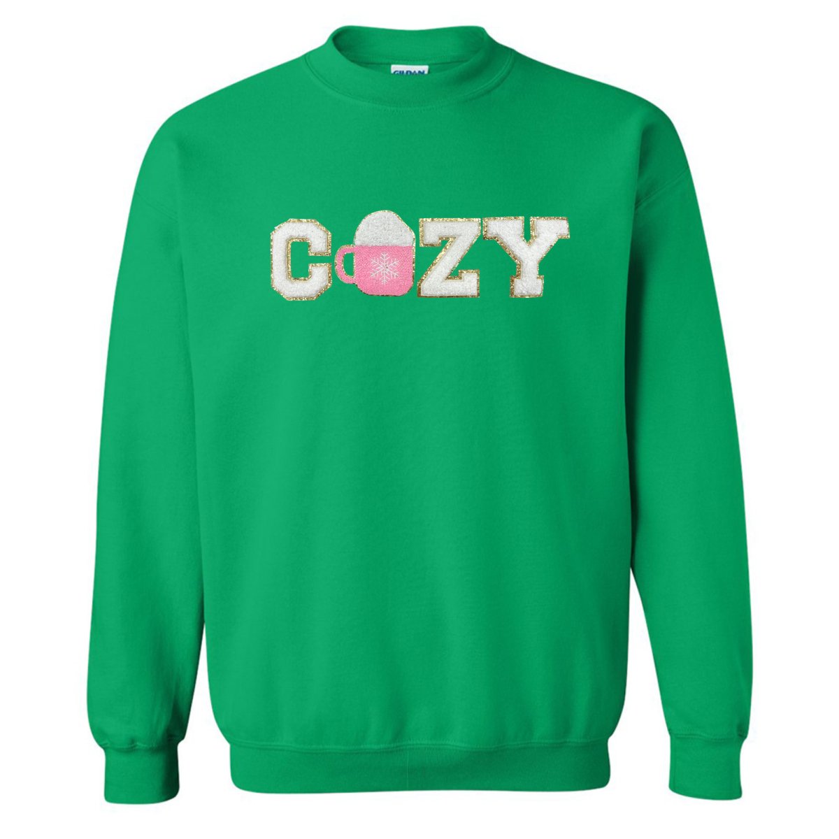 'Cozy' Letter Patch Crewneck Sweatshirt - United Monograms