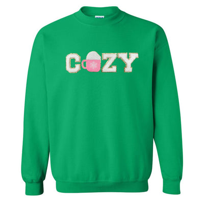 'Cozy' Letter Patch Crewneck Sweatshirt - United Monograms