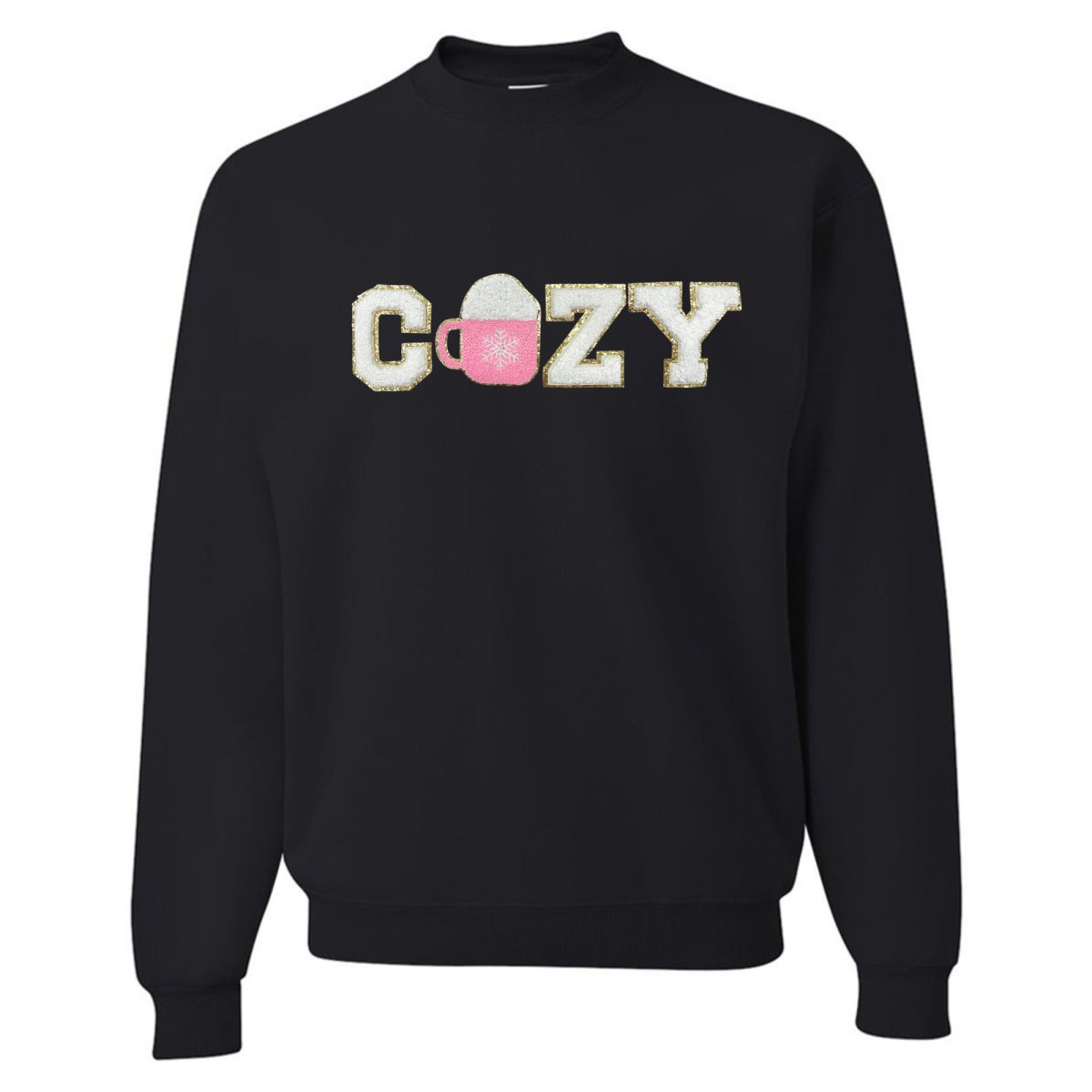 'Cozy' Letter Patch Crewneck Sweatshirt - United Monograms