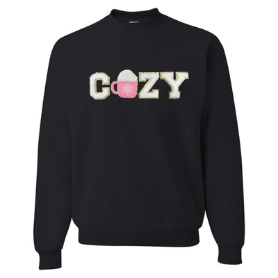 'Cozy' Letter Patch Crewneck Sweatshirt - United Monograms