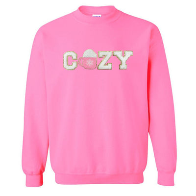 'Cozy' Letter Patch Crewneck Sweatshirt - United Monograms