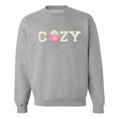 'Cozy' Letter Patch Crewneck Sweatshirt - United Monograms