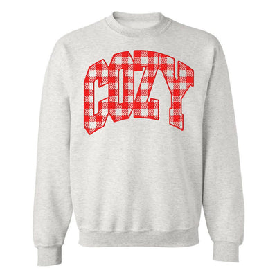 'Cozy Plaid' Puff Print Crewneck Sweatshirt - United Monograms