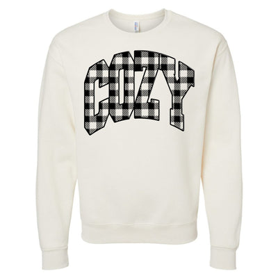 'Cozy Plaid' Puff Print Crewneck Sweatshirt - United Monograms