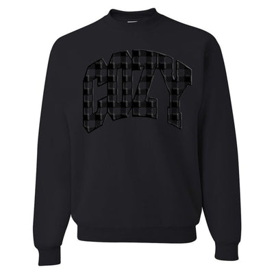 'Cozy Plaid' Puff Print Crewneck Sweatshirt - United Monograms