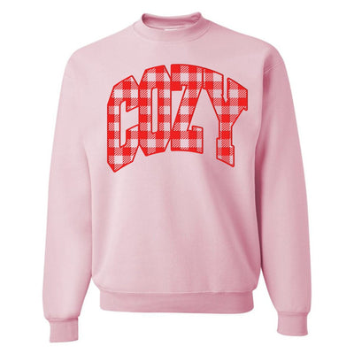 'Cozy Plaid' Puff Print Crewneck Sweatshirt - United Monograms
