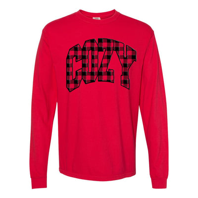 'Cozy Plaid' Puff Print Long Sleeve - United Monograms