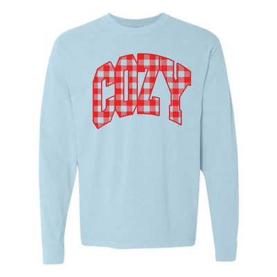 'Cozy Plaid' Puff Print Long Sleeve - United Monograms