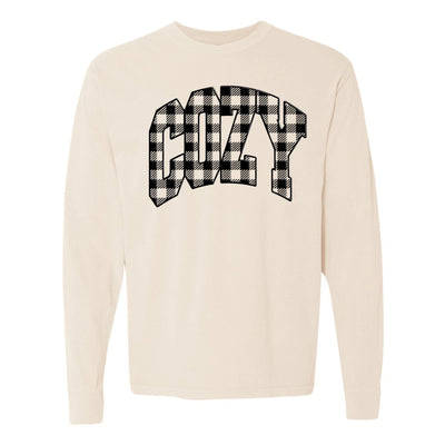 'Cozy Plaid' Puff Print Long Sleeve - United Monograms