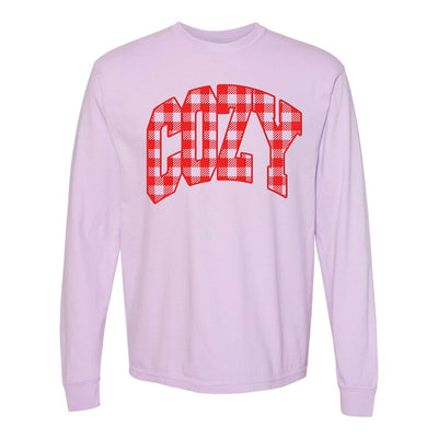 'Cozy Plaid' Puff Print Long Sleeve - United Monograms