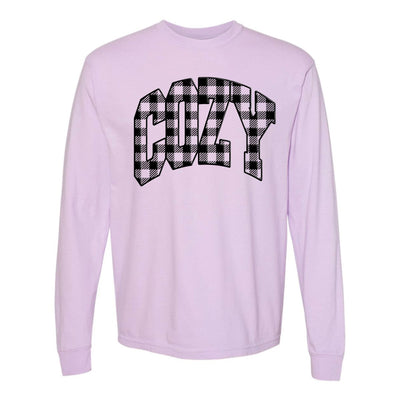 'Cozy Plaid' Puff Print Long Sleeve - United Monograms