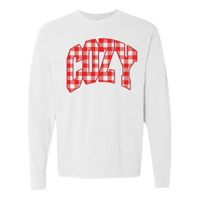 'Cozy Plaid' Puff Print Long Sleeve - United Monograms