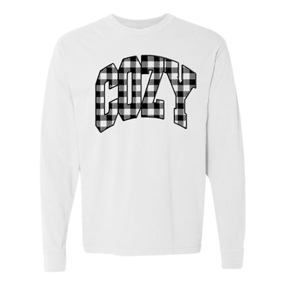 'Cozy Plaid' Puff Print Long Sleeve - United Monograms