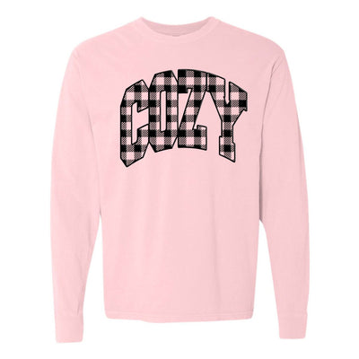 'Cozy Plaid' Puff Print Long Sleeve - United Monograms