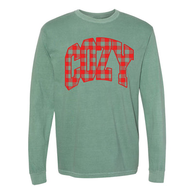 'Cozy Plaid' Puff Print Long Sleeve - United Monograms