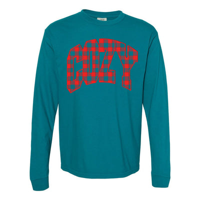 'Cozy Plaid' Puff Print Long Sleeve - United Monograms