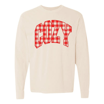'Cozy Plaid' Puff Print Long Sleeve - United Monograms