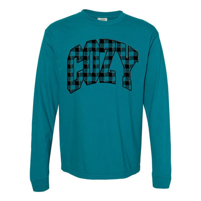 'Cozy Plaid' Puff Print Long Sleeve - United Monograms