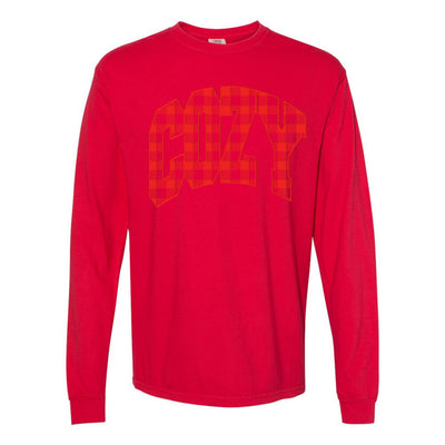 'Cozy Plaid' Puff Print Long Sleeve - United Monograms