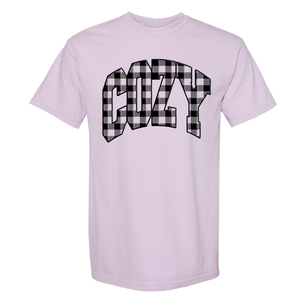 'Cozy Plaid' Puff Print T - Shirt - United Monograms