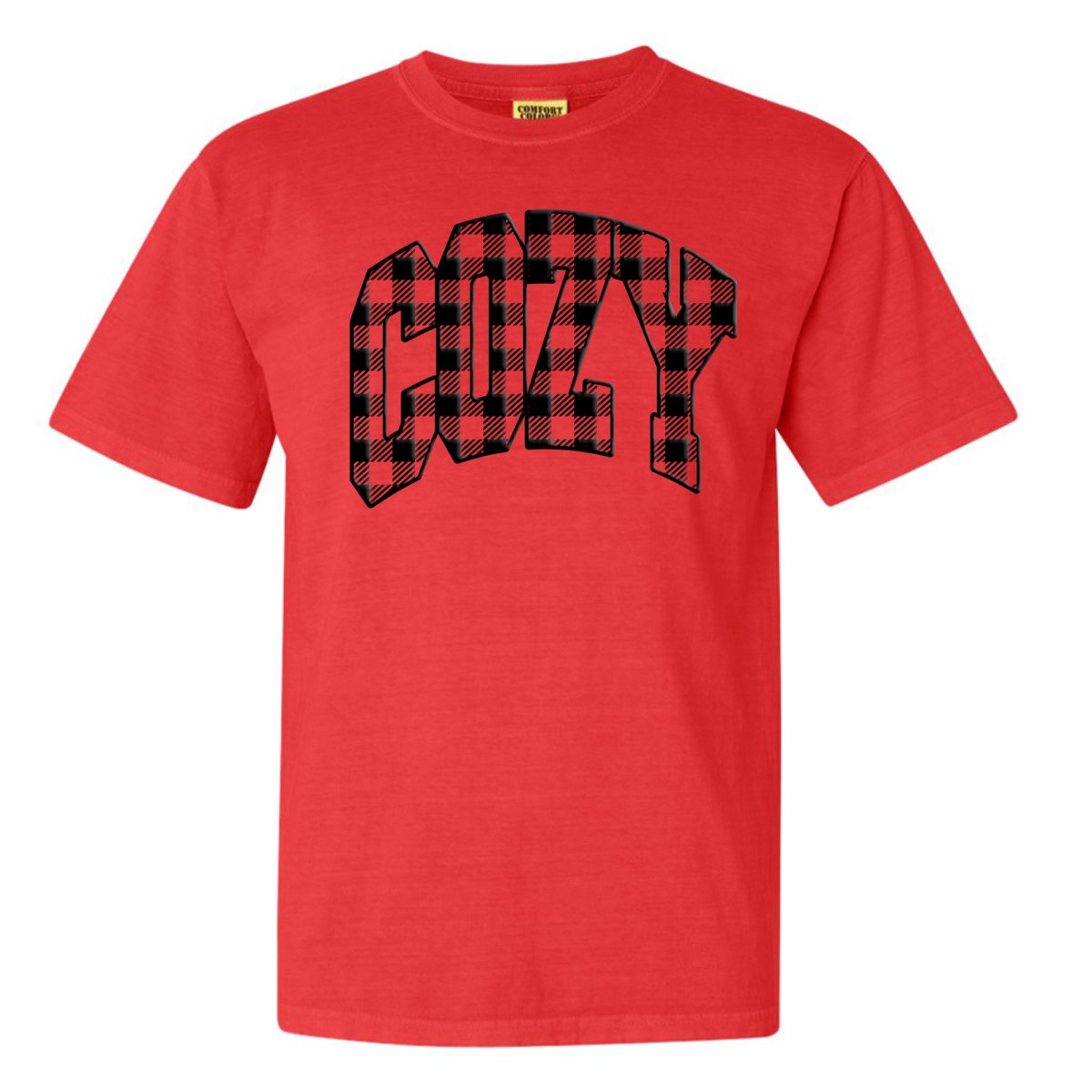 'Cozy Plaid' Puff Print T - Shirt - United Monograms