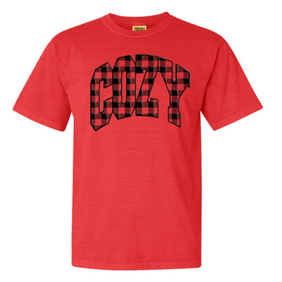 'Cozy Plaid' Puff Print T - Shirt - United Monograms