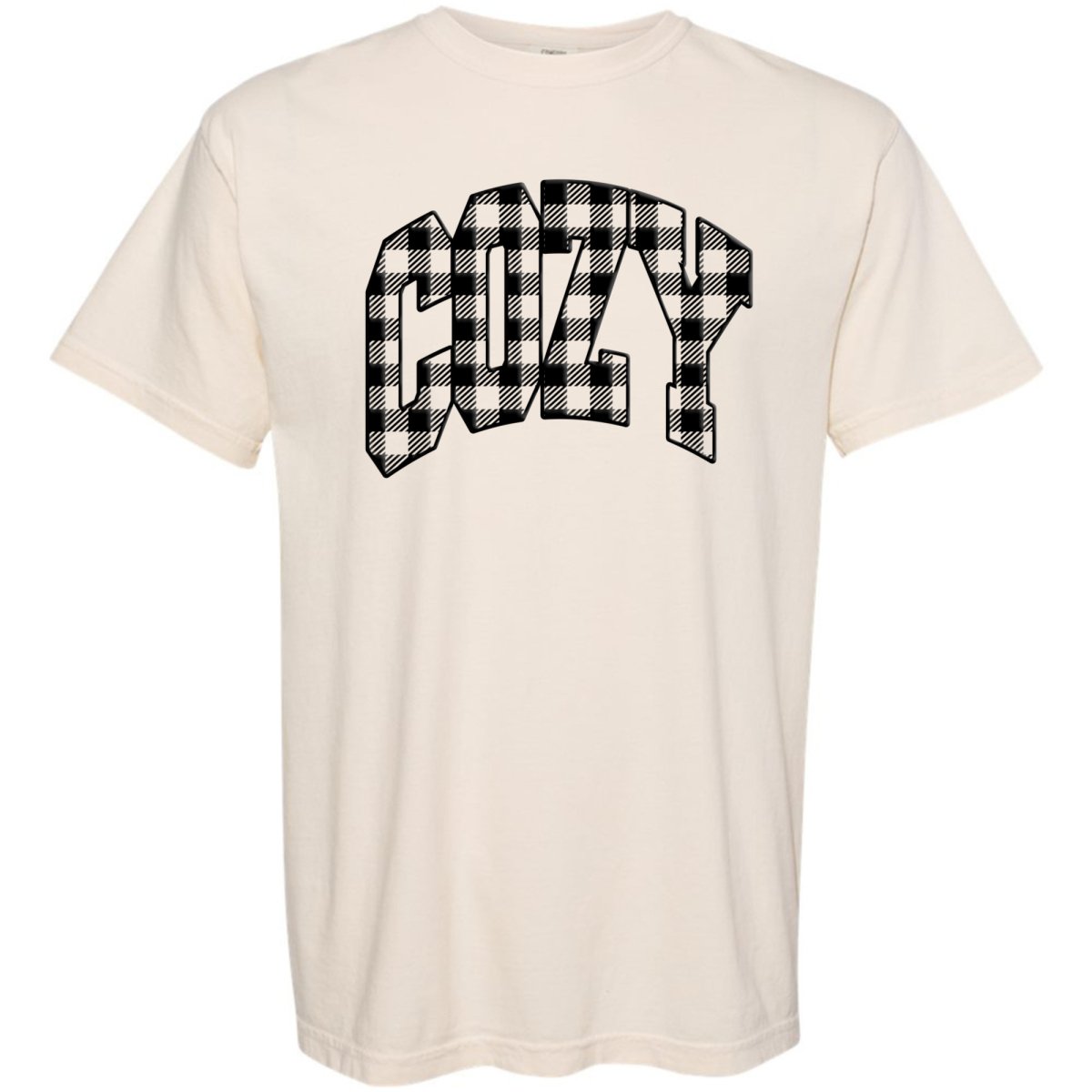 'Cozy Plaid' Puff Print T - Shirt - United Monograms