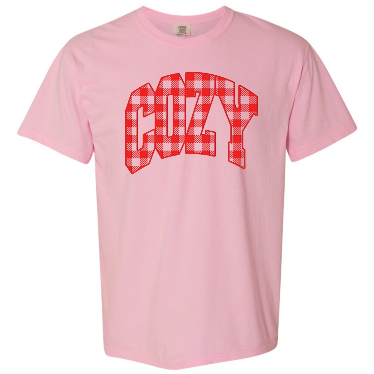 'Cozy Plaid' Puff Print T - Shirt - United Monograms