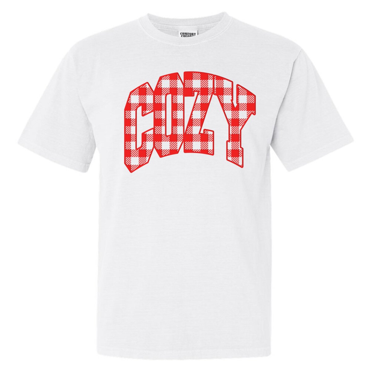 'Cozy Plaid' Puff Print T - Shirt - United Monograms