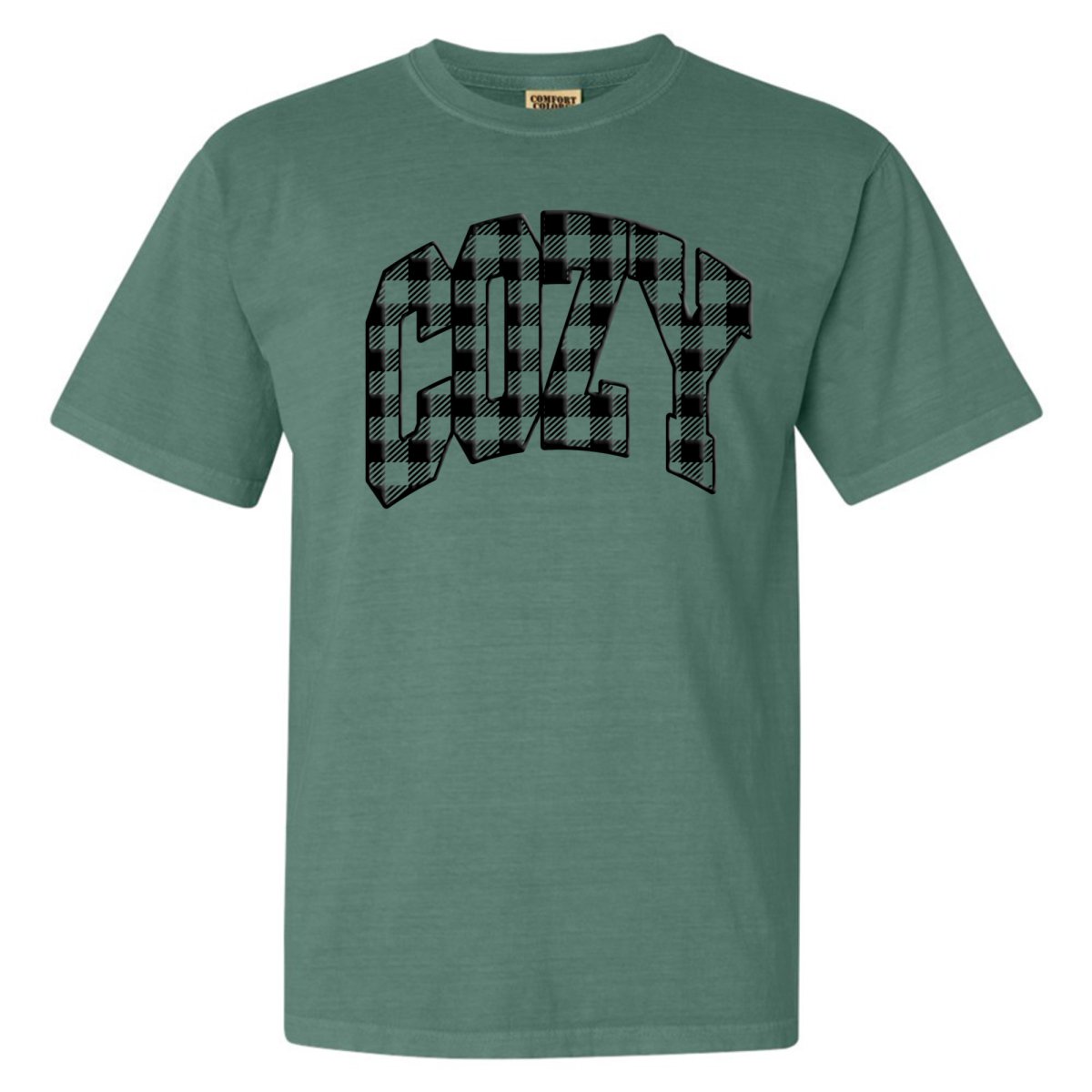 'Cozy Plaid' Puff Print T - Shirt - United Monograms