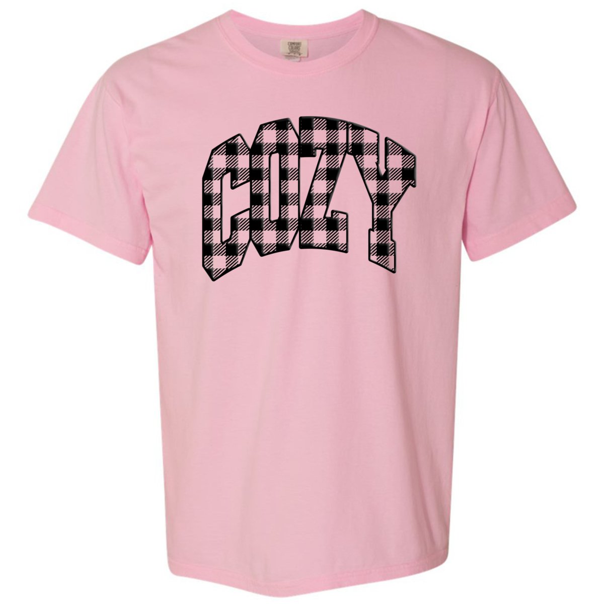 'Cozy Plaid' Puff Print T - Shirt - United Monograms