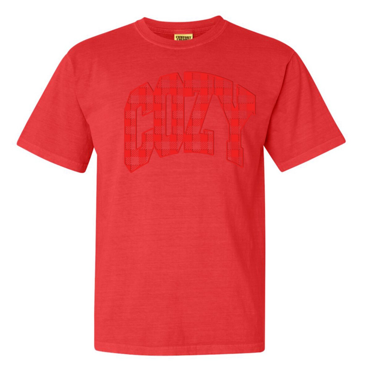 'Cozy Plaid' Puff Print T - Shirt - United Monograms