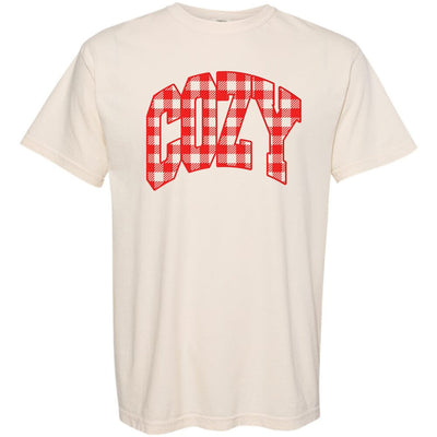 'Cozy Plaid' Puff Print T - Shirt - United Monograms