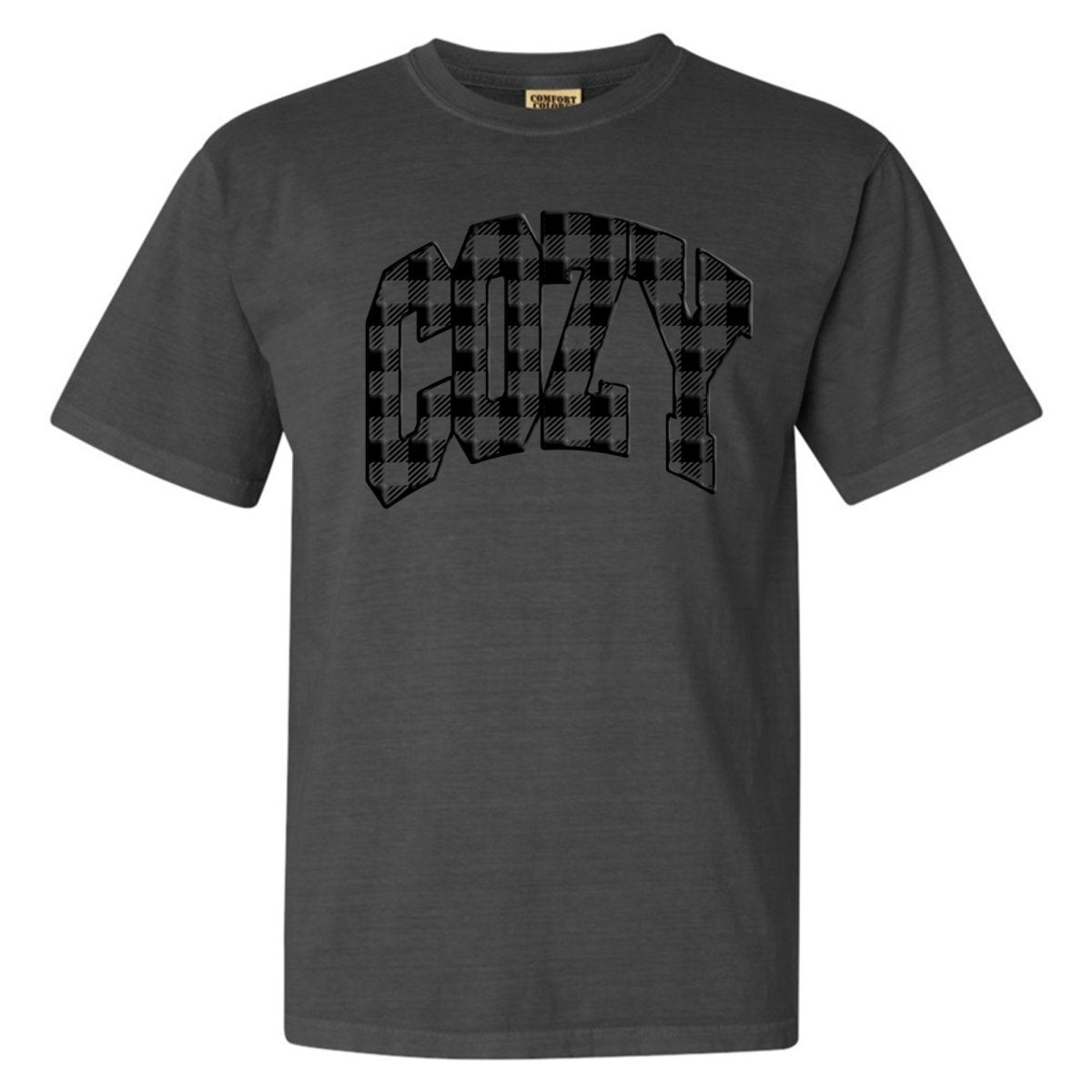'Cozy Plaid' Puff Print T - Shirt - United Monograms