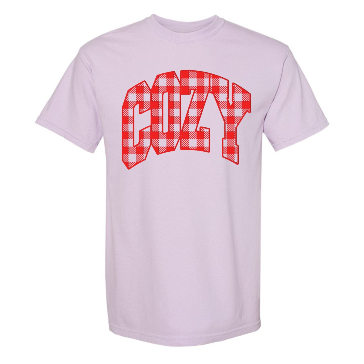 'Cozy Plaid' Puff Print T - Shirt - United Monograms