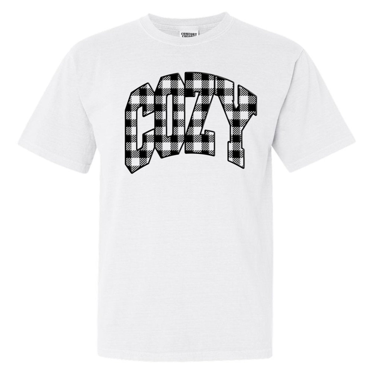 'Cozy Plaid' Puff Print T - Shirt - United Monograms
