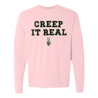 'Creep It Real' Letter Patch Comfort Colors Long Sleeve T-Shirt - United Monograms