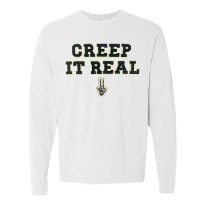 'Creep It Real' Letter Patch Comfort Colors Long Sleeve T-Shirt - United Monograms