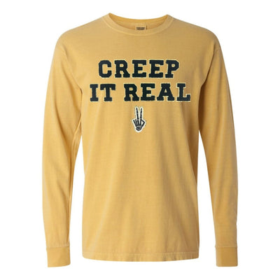 'Creep It Real' Letter Patch Comfort Colors Long Sleeve T-Shirt - United Monograms