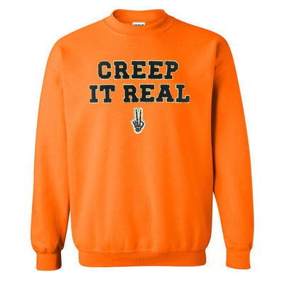 'Creep It Real' Letter Patch Crewneck Sweatshirt - United Monograms