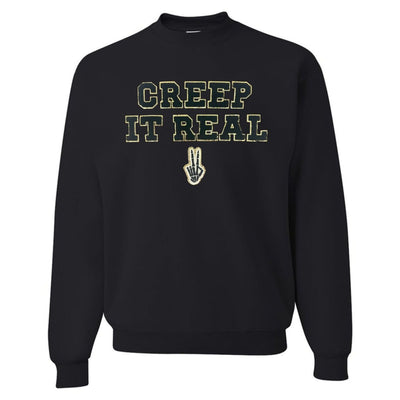 'Creep It Real' Letter Patch Crewneck Sweatshirt - United Monograms