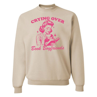 'Crying Over Book Boyfriends' Crewneck Sweatshirt - United Monograms